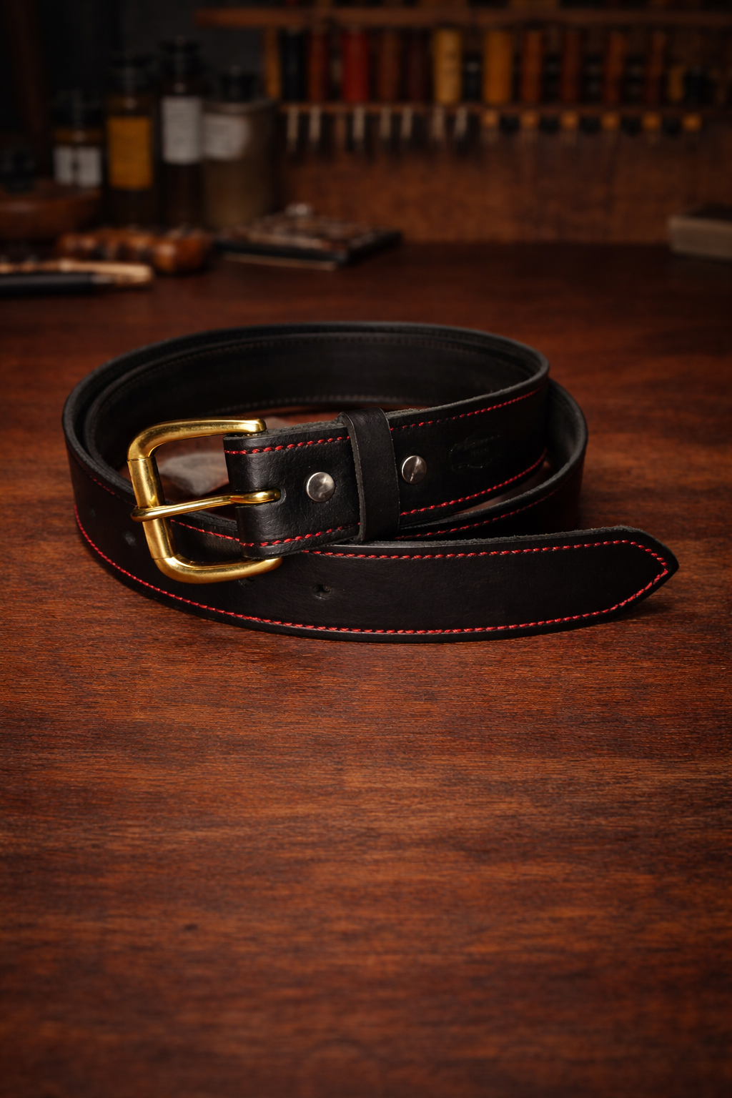 Leather Belts stainless steel and brass buckle 1 1/2 wide